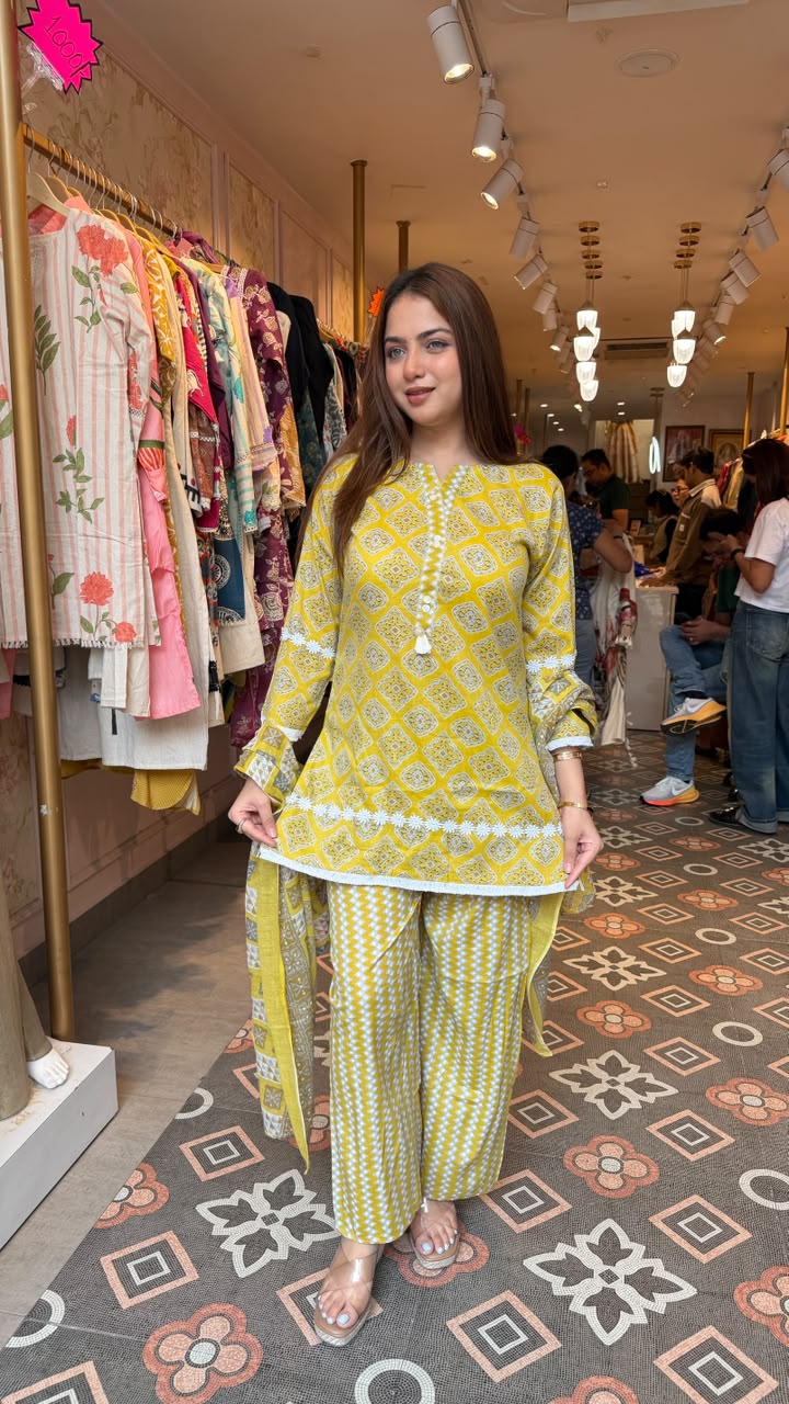Printed Straight Kurta Palazzo Set
