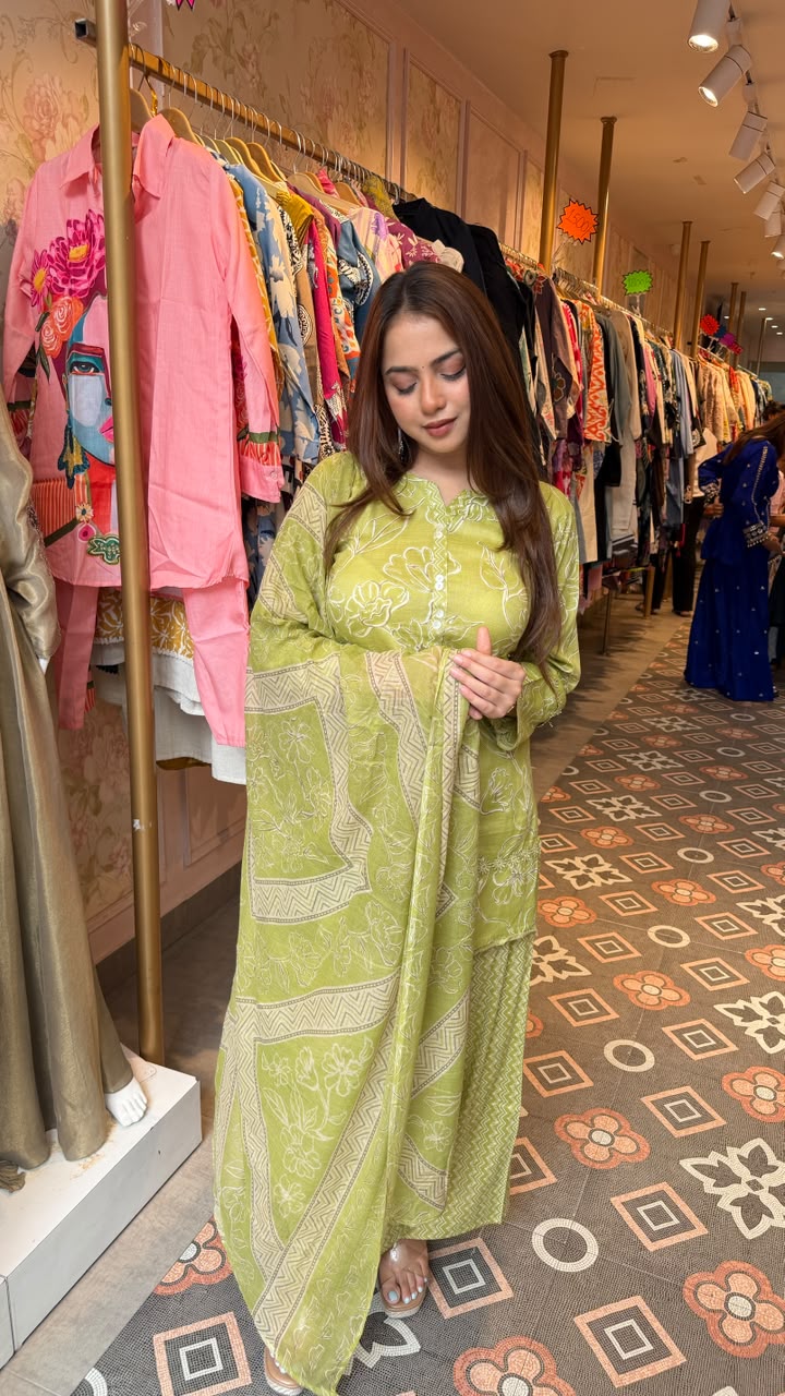 Straight-cut kurta with palazzo set