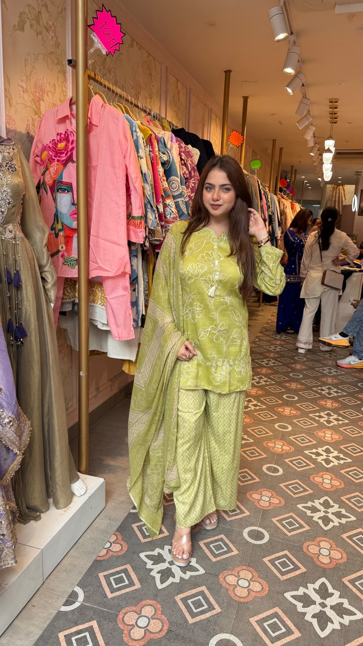 Straight-cut kurta with palazzo set