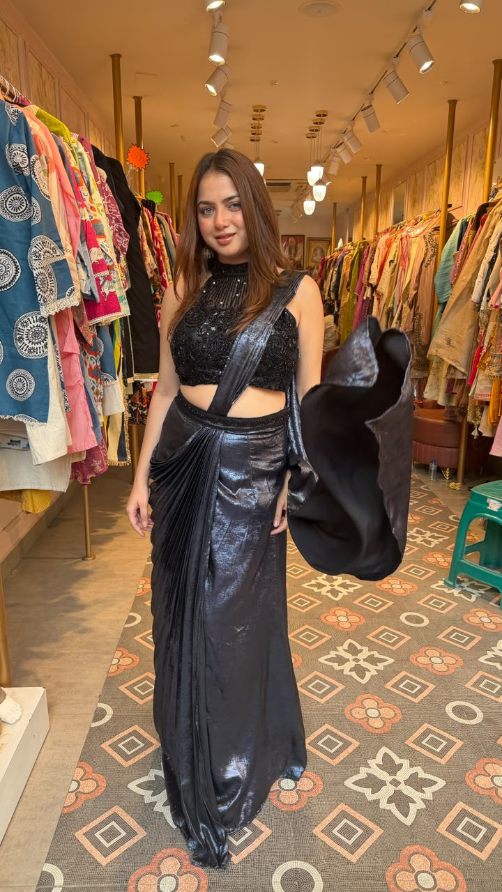 Modern cocktail draped saree