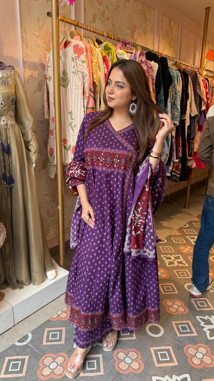Printed ethnic Anarkali suit