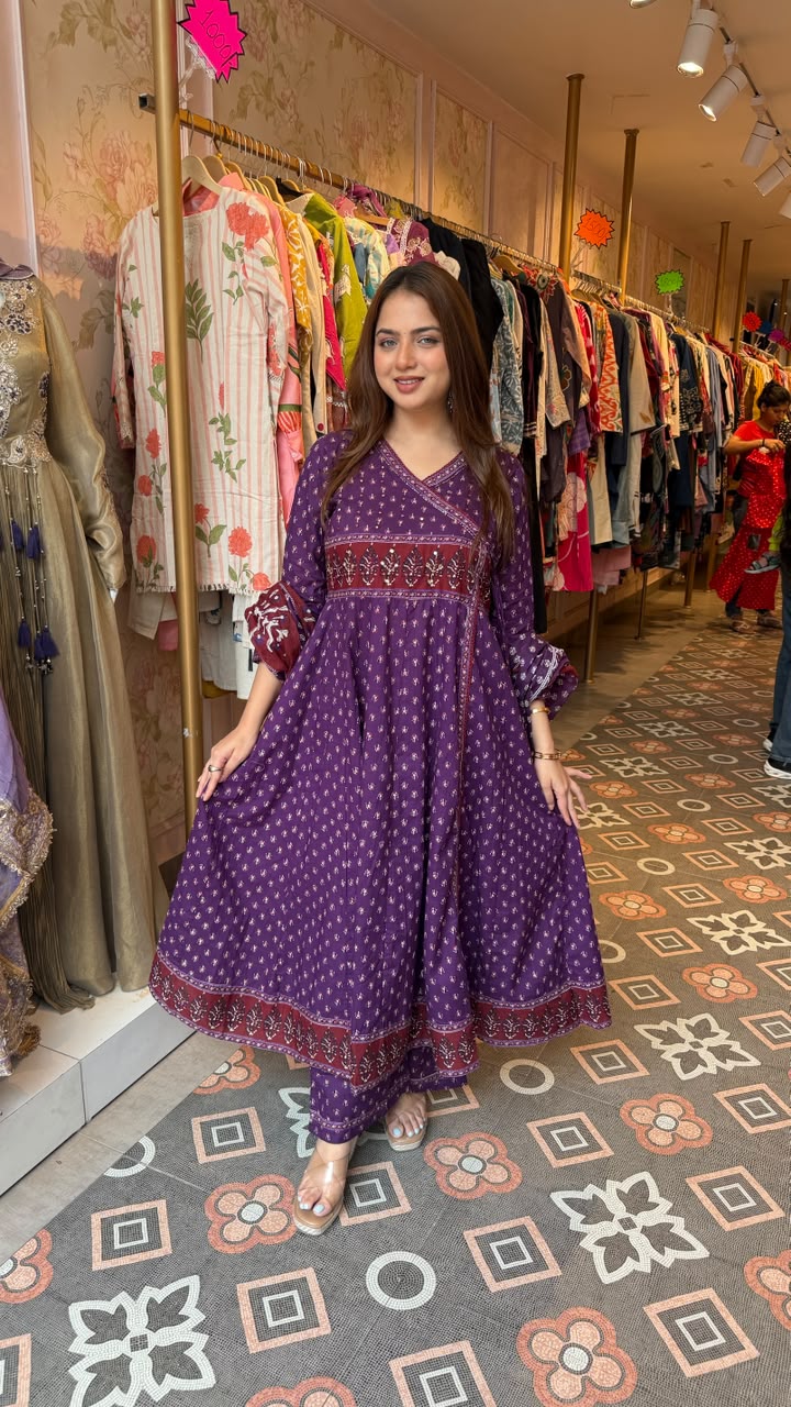 Printed ethnic Anarkali suit