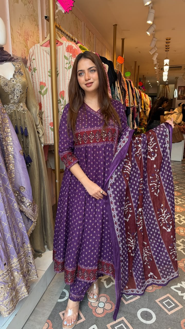 Printed ethnic Anarkali suit