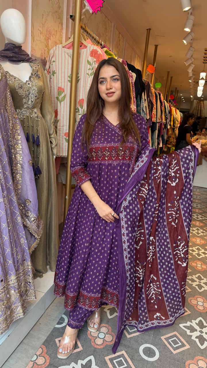 Printed ethnic Anarkali suit