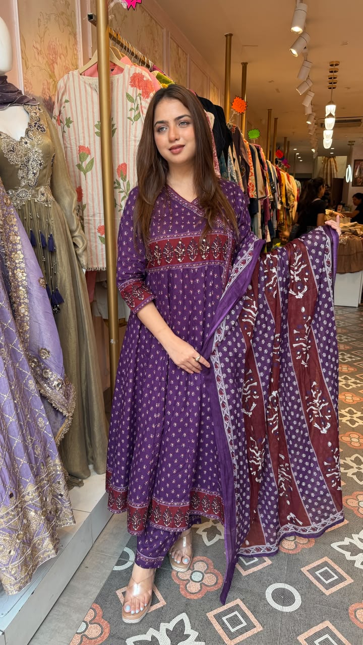 Printed ethnic Anarkali suit