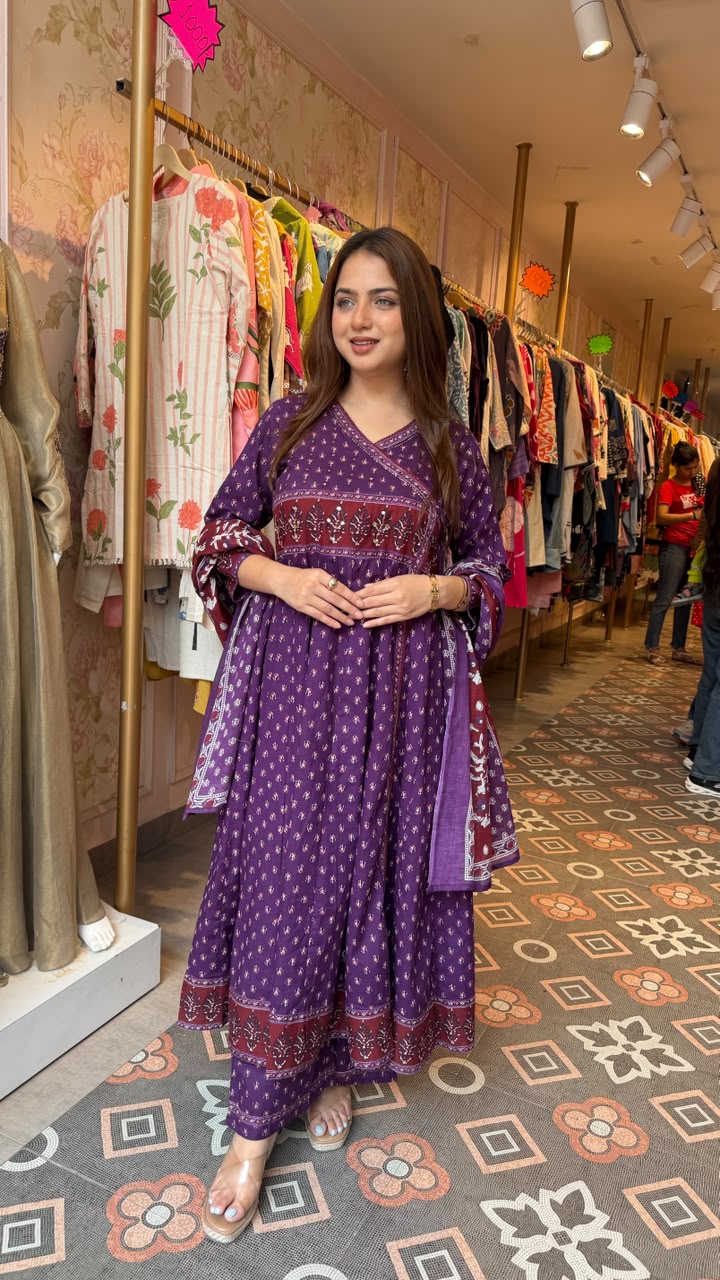 Printed ethnic Anarkali suit
