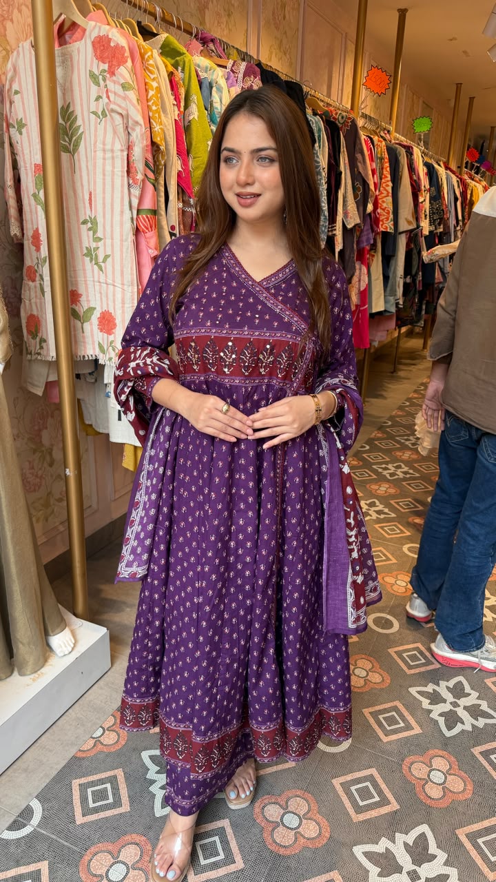 Printed ethnic Anarkali suit