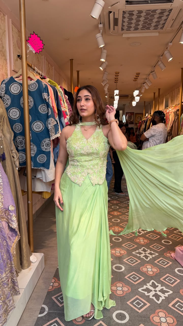 Corset Blouse and  Dhoti Skirt Set
