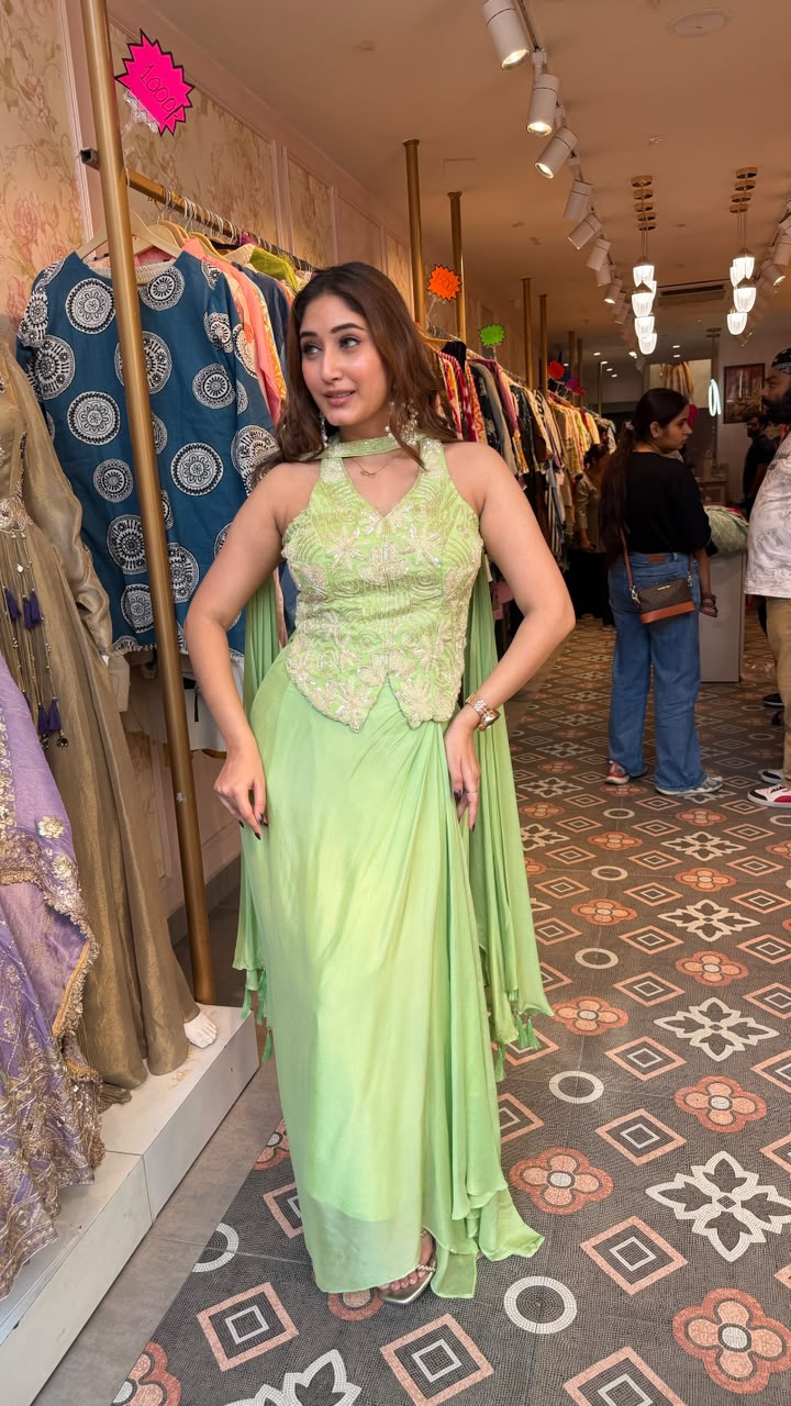 Corset Blouse and  Dhoti Skirt Set