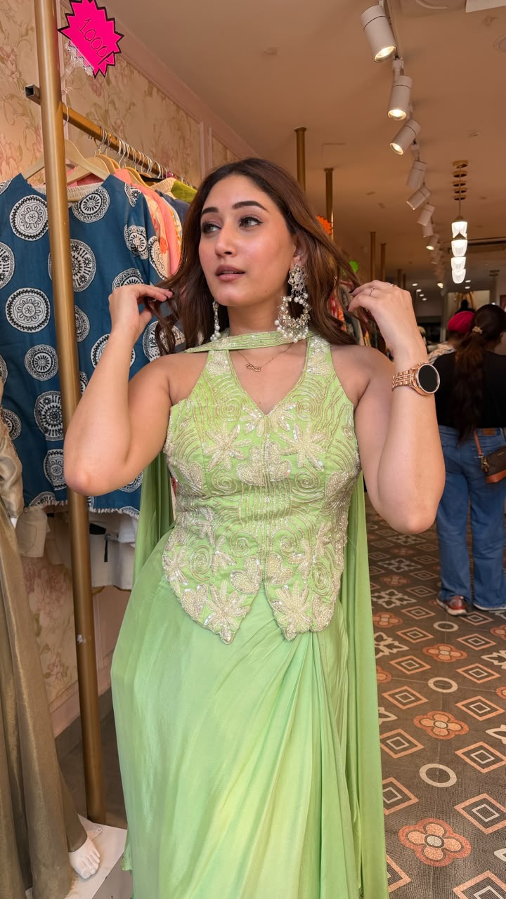 Corset Blouse and  Dhoti Skirt Set