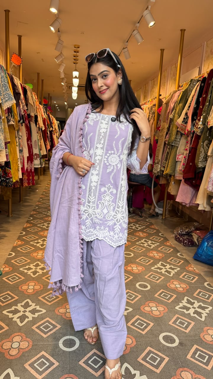 Rose Luxe Embroidered 3-Piece Suit Set