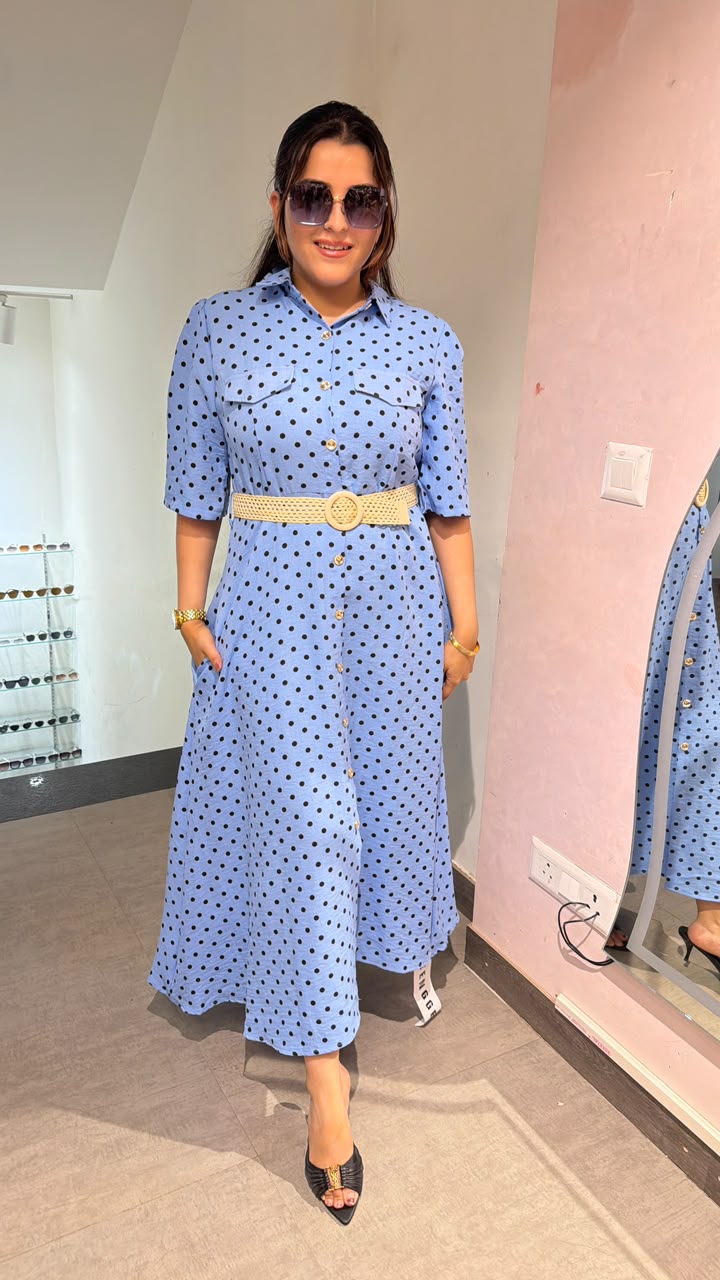 Rayon polka print Dress