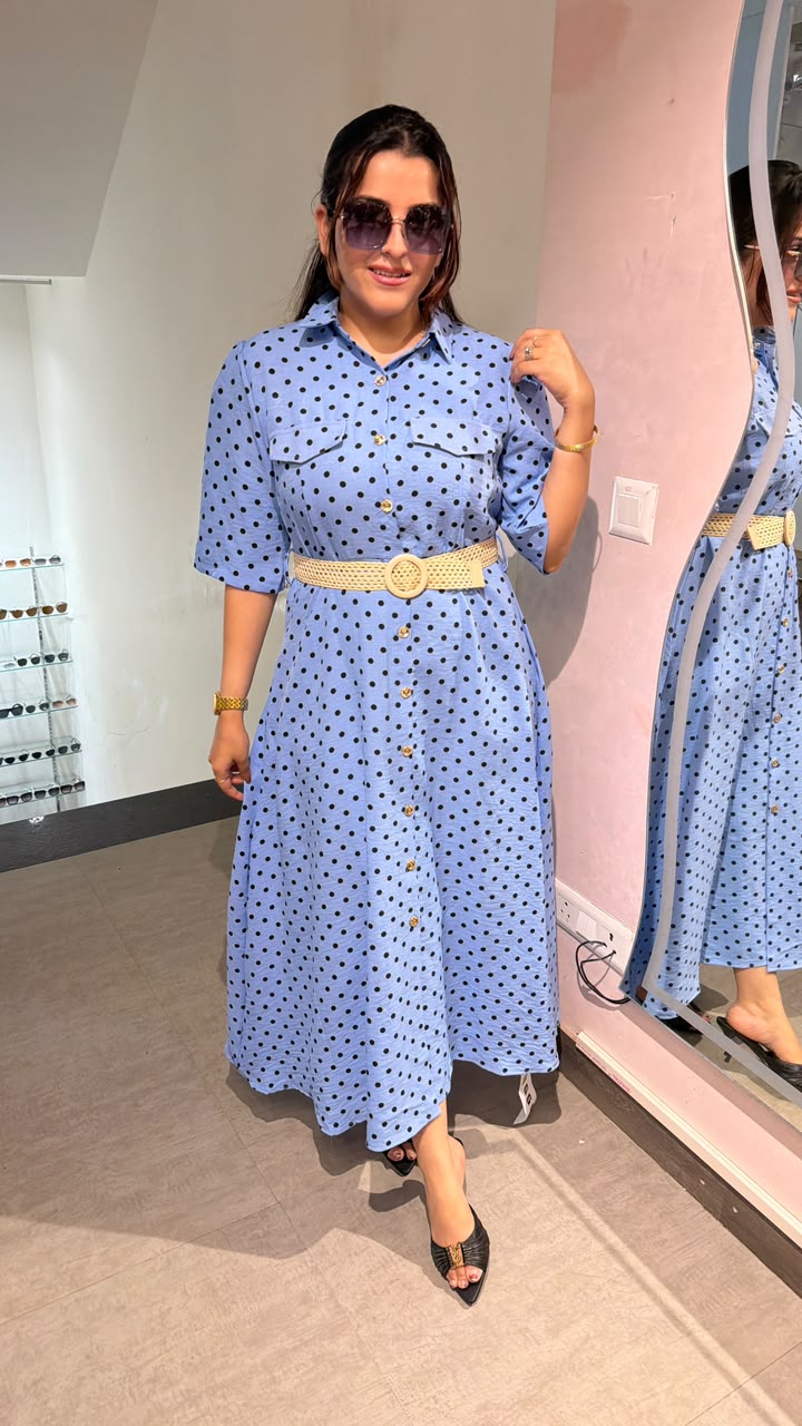 Rayon polka print Dress