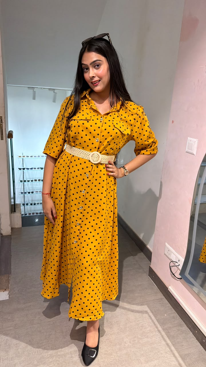 Rayon polka print Dress