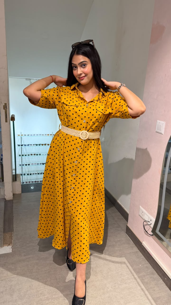 Rayon polka print Dress