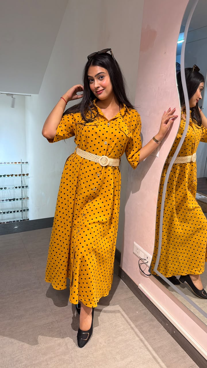 Rayon polka print Dress