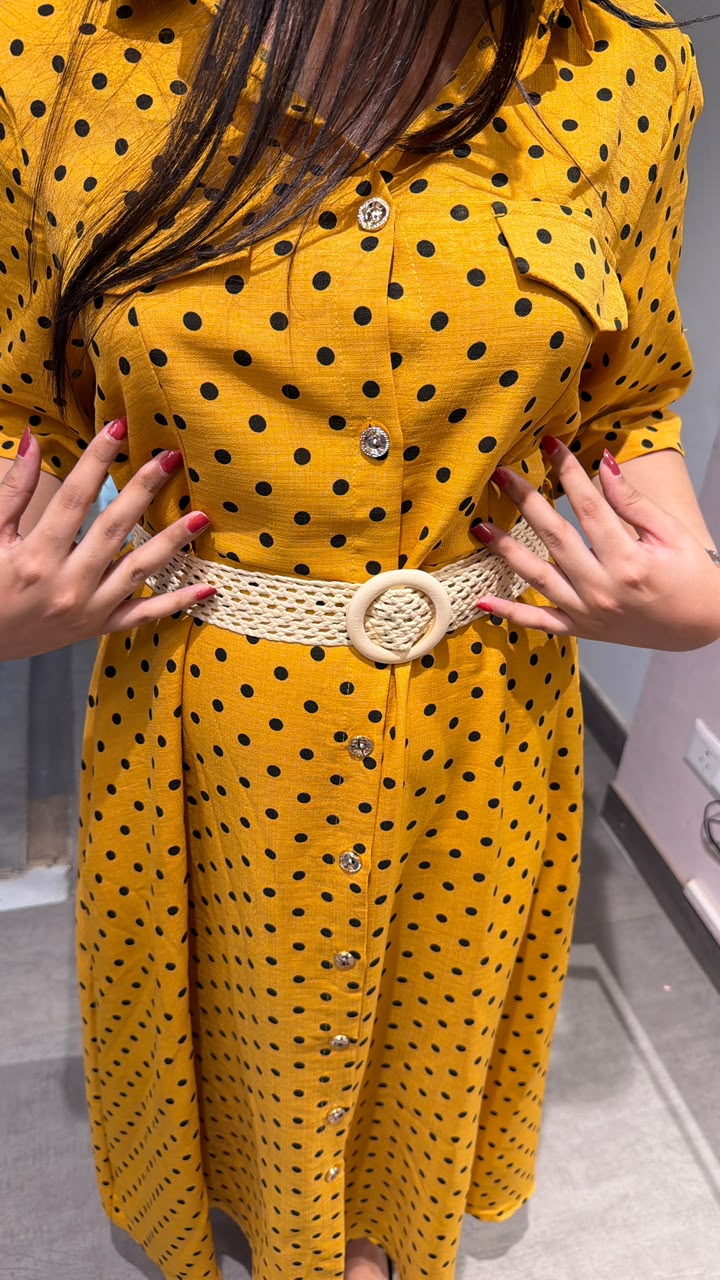 Rayon polka print Dress