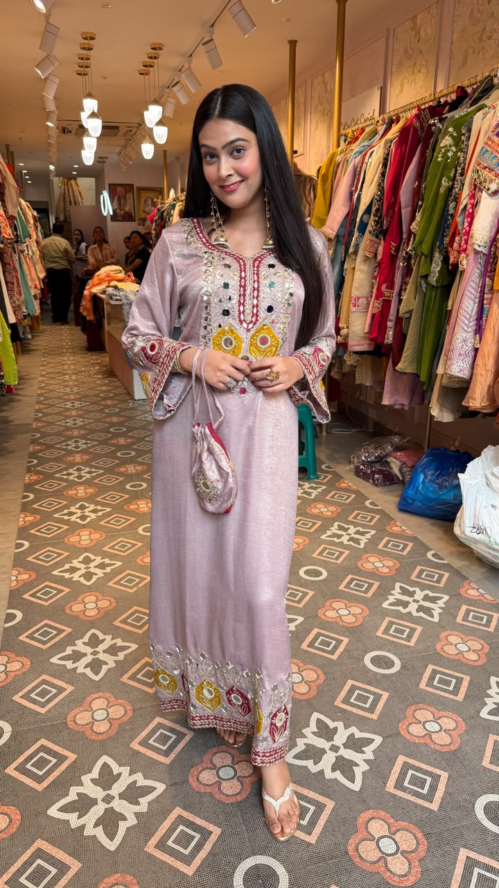 Traditional Chikankari-inspired Straight Kurta Set