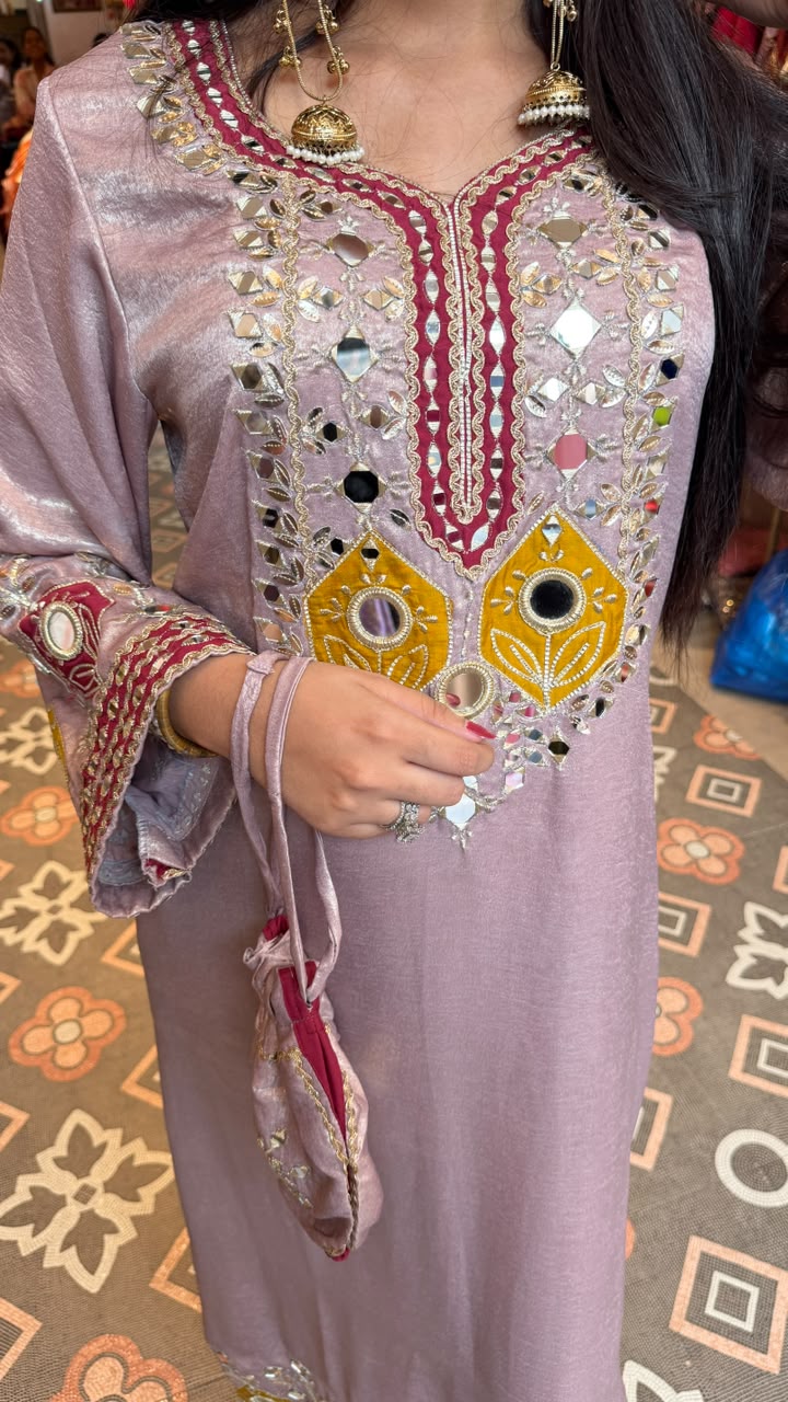 Traditional Chikankari-inspired Straight Kurta Set
