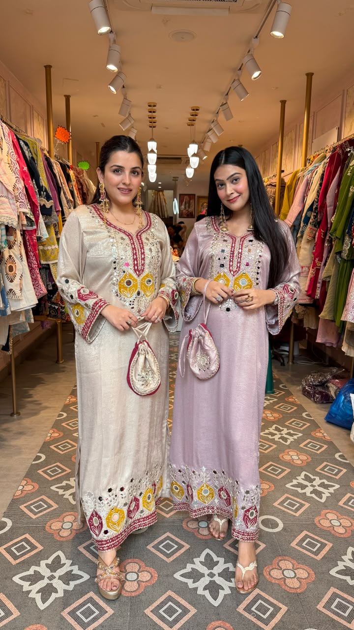 Traditional Chikankari-inspired Straight Kurta Set