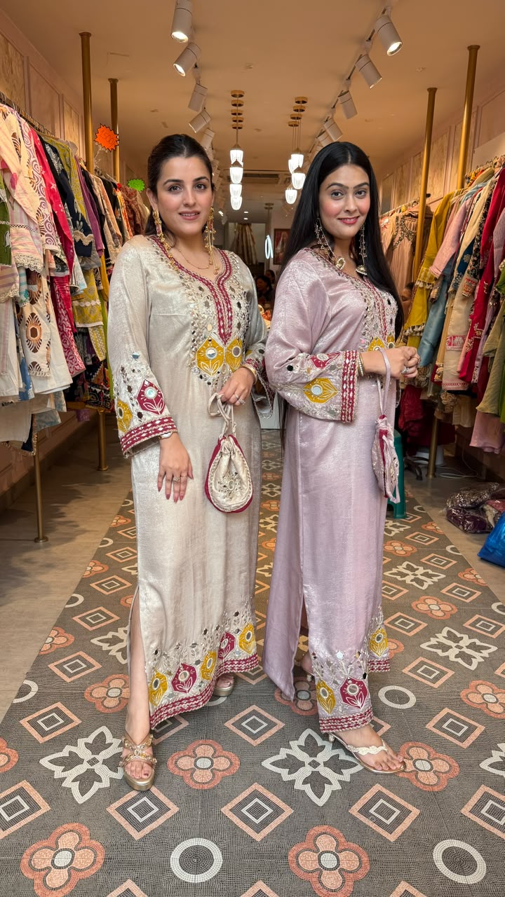 Traditional Chikankari-inspired Straight Kurta Set