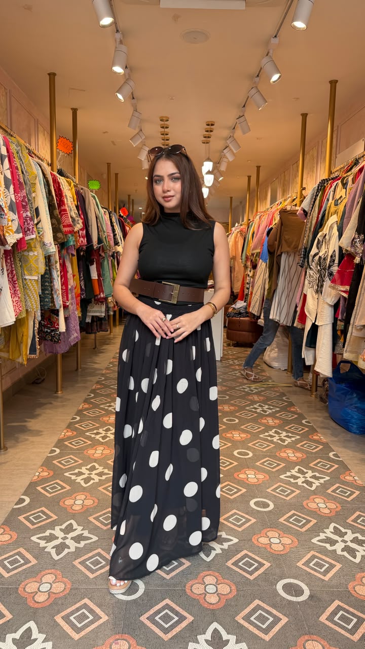 Monochrome Polka Dot Outfit