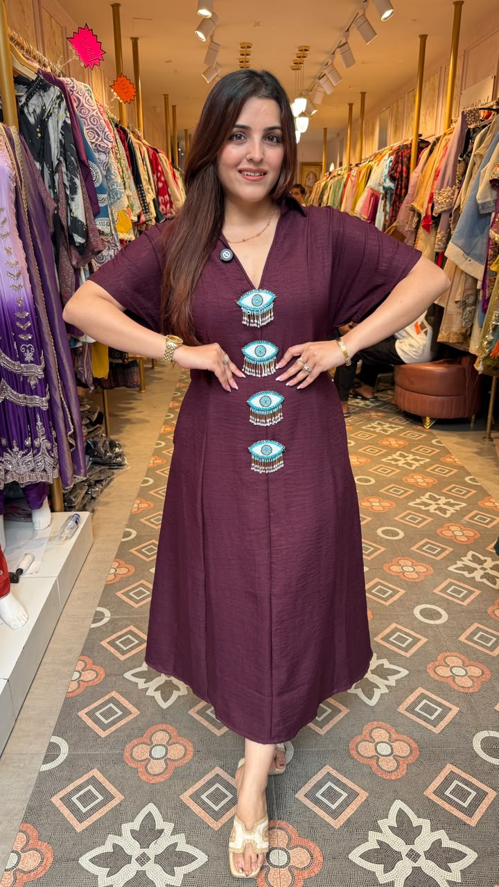 Evil Eye A-Line Midi Dress