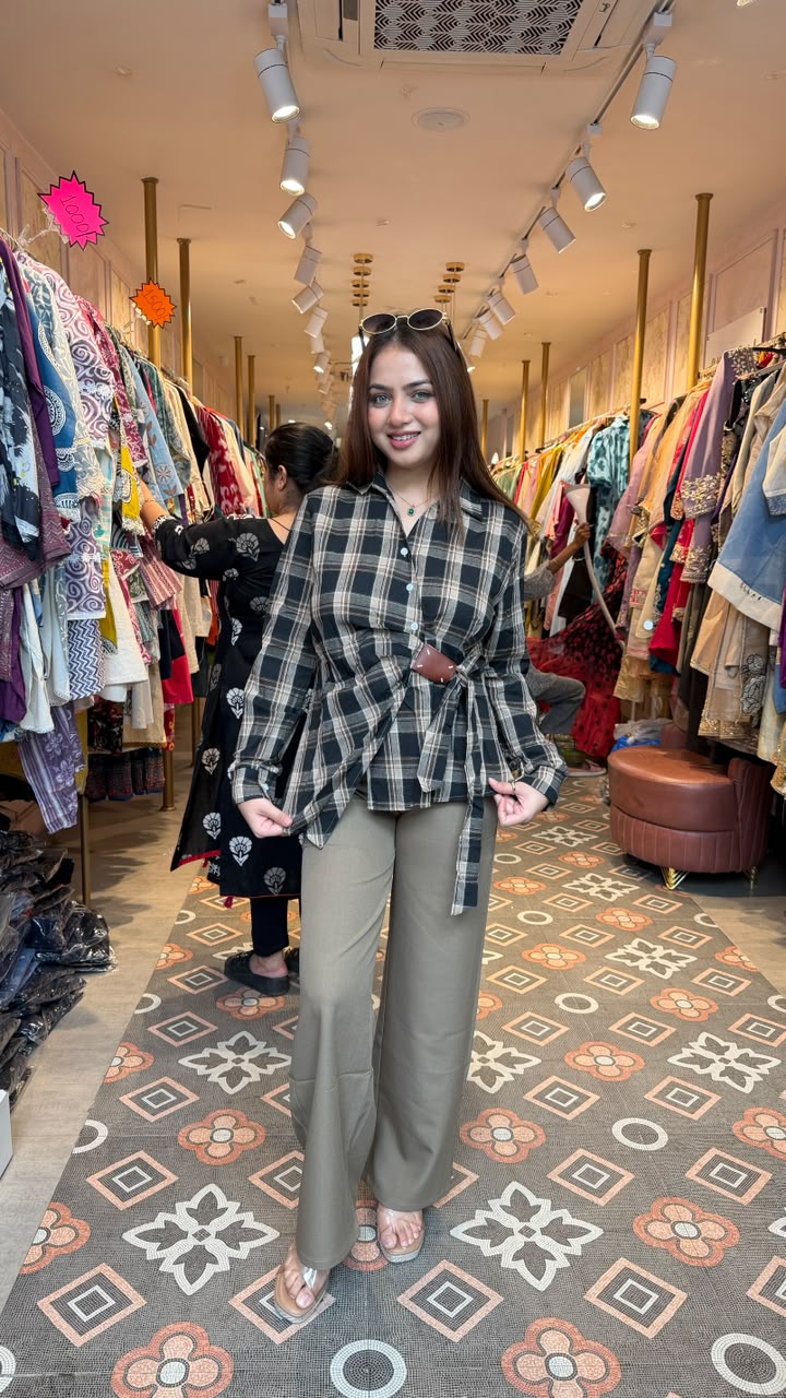 Checked Wrap Shirt