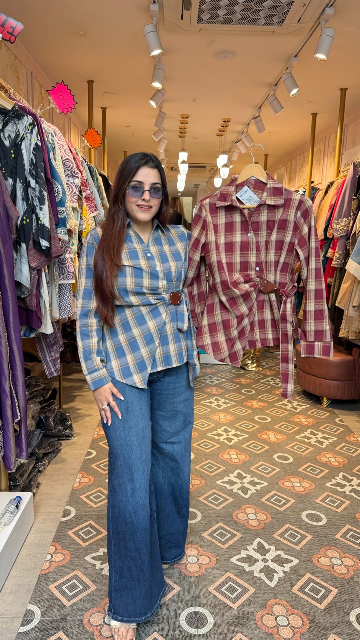 Checked Wrap Shirt