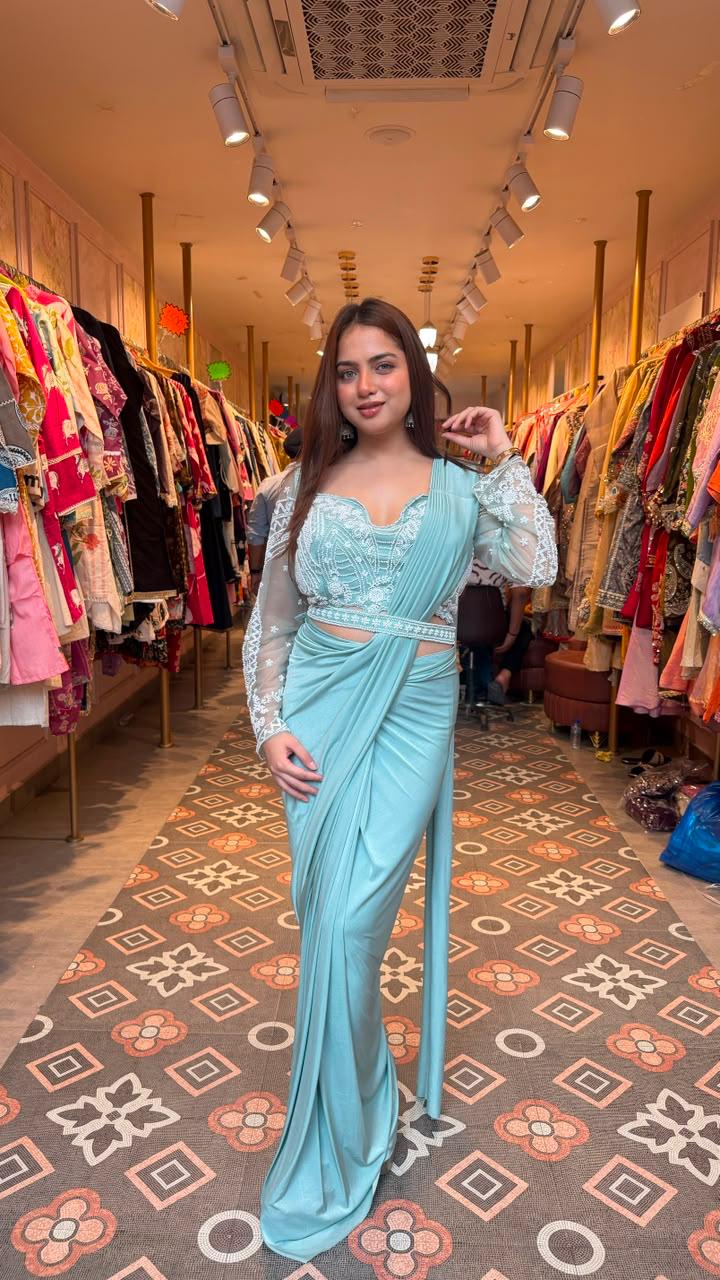 Pre-draped Designer Saree
