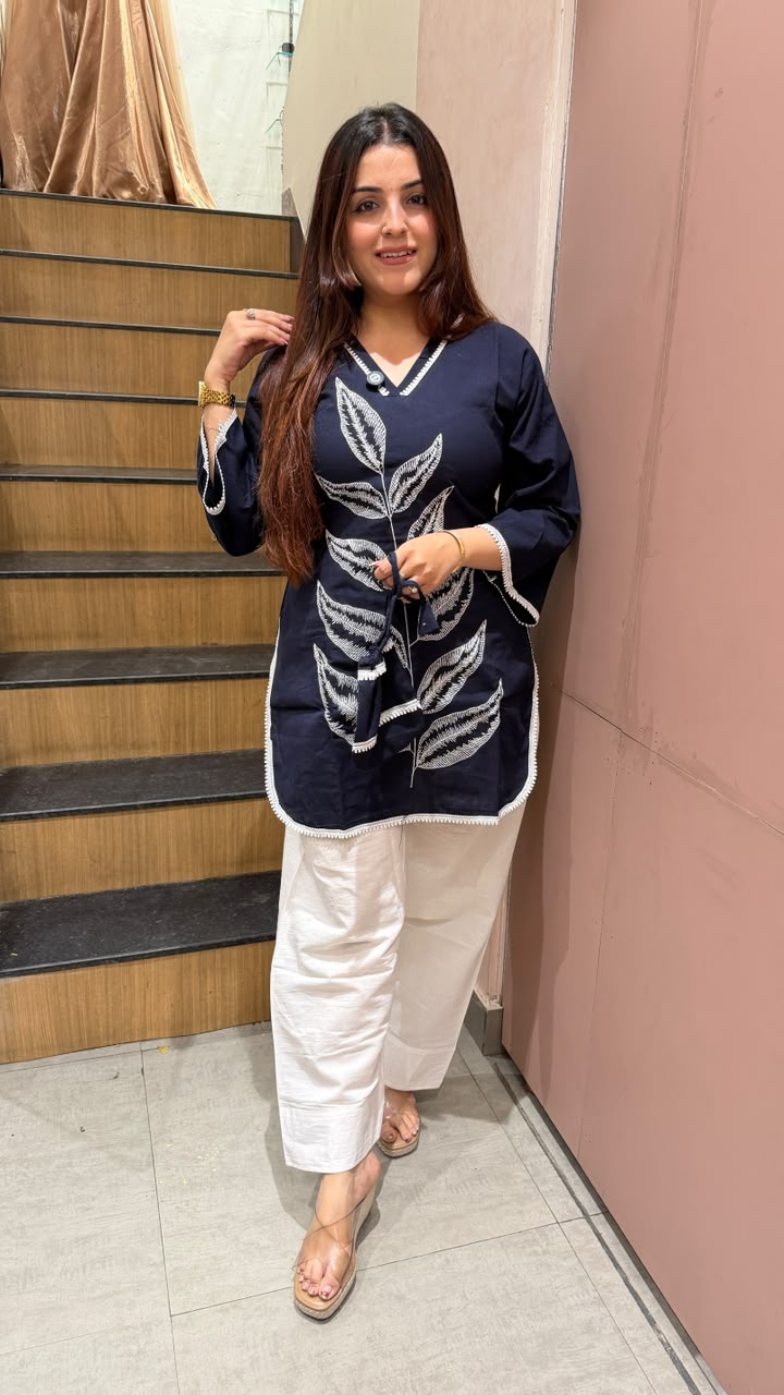Straight Short Kurti with Palazzo Set