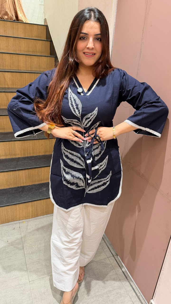Straight Short Kurti with Palazzo Set
