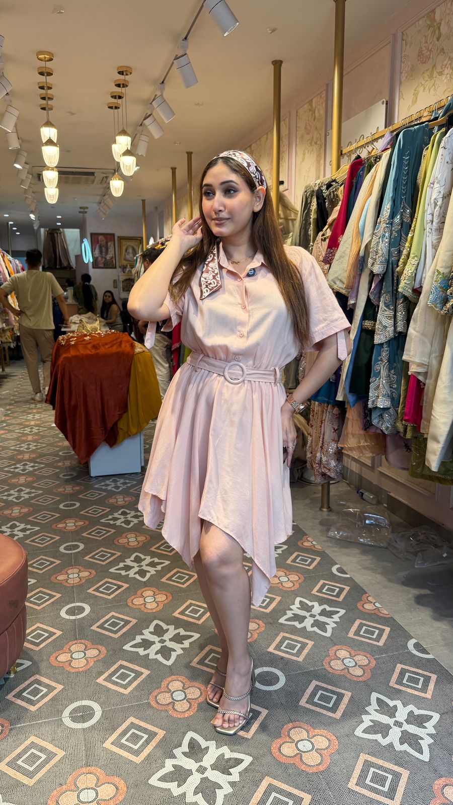 Asymmetric Hem Shirt Mini Dress