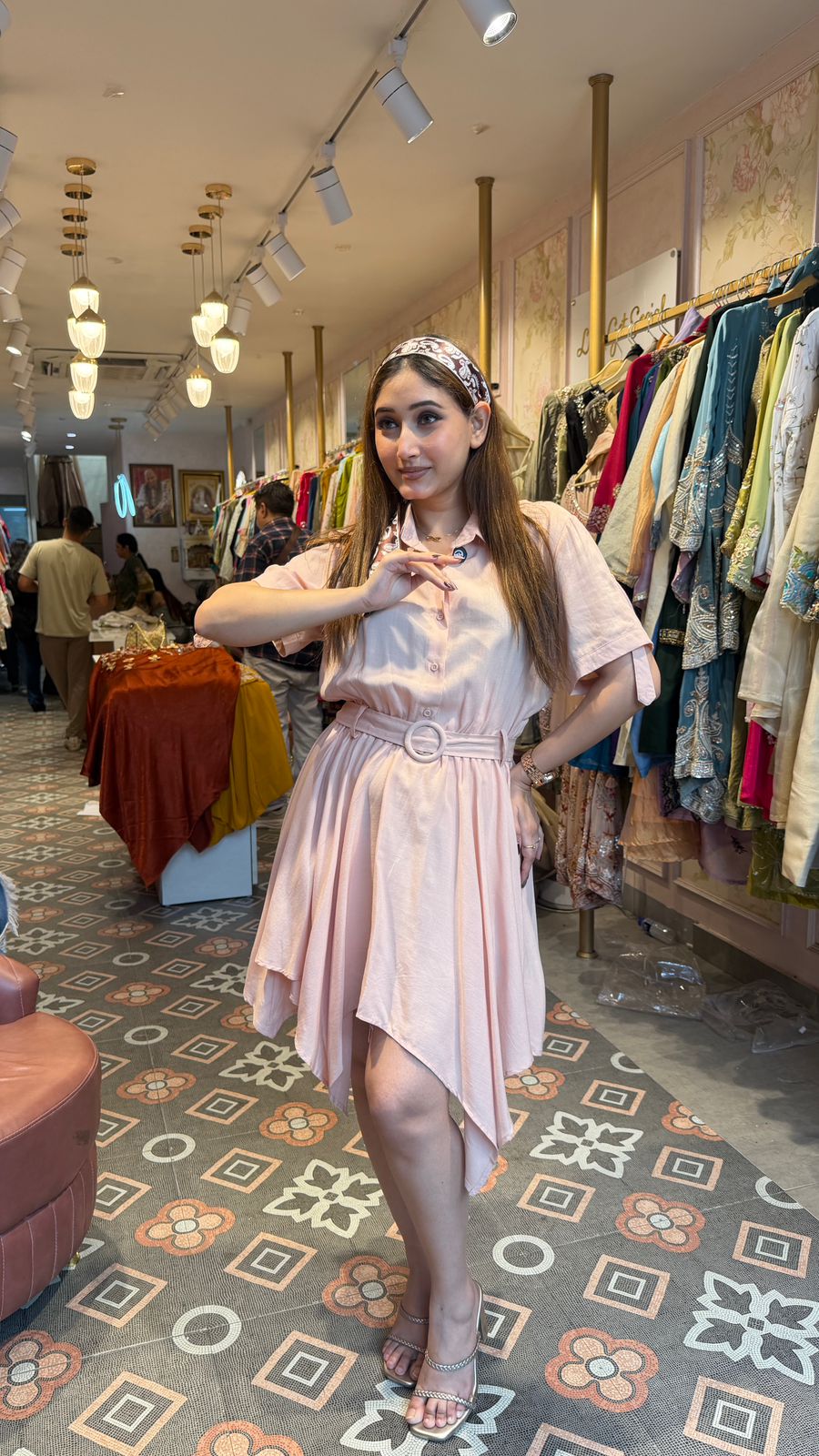 Asymmetric Hem Shirt Mini Dress