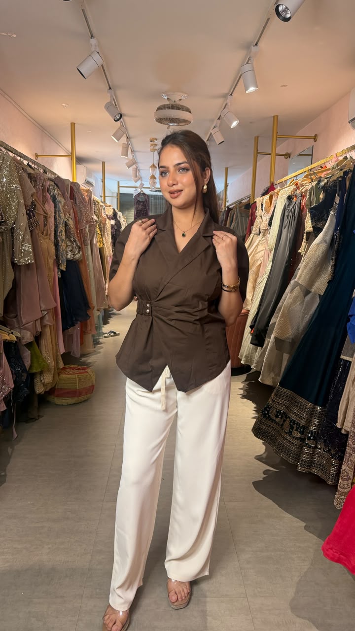 Wrap Style Blazer Top
