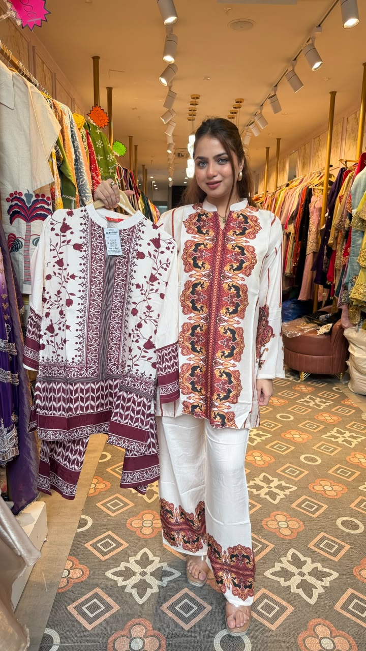 Printed Kurta & Straight Palazzo Co-ord Set