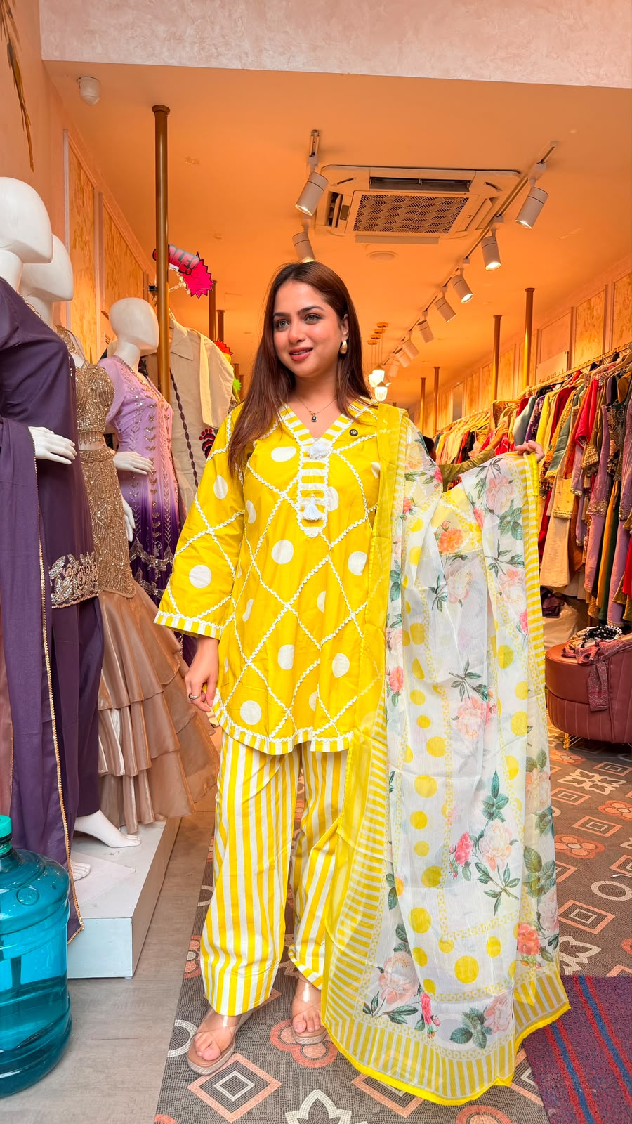 Sunshine Printed Cotton Kurta Set with Printed Dupatta