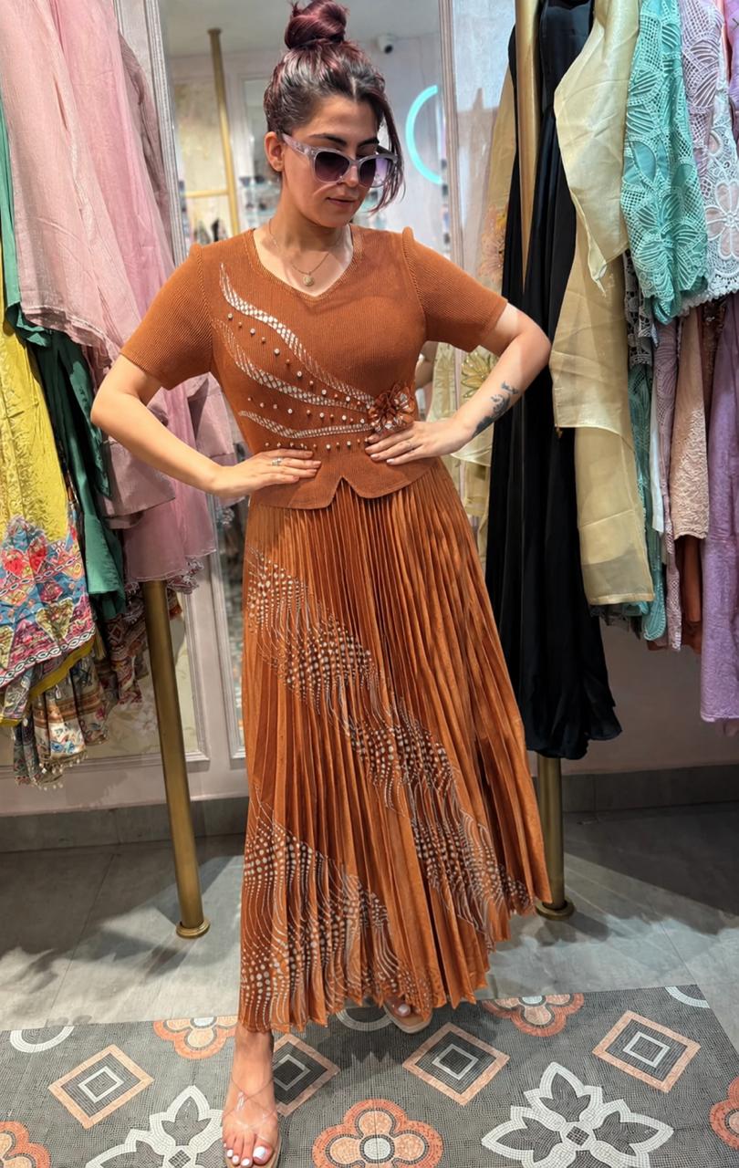 Pearl Grace Wrinkle Pleated Dress