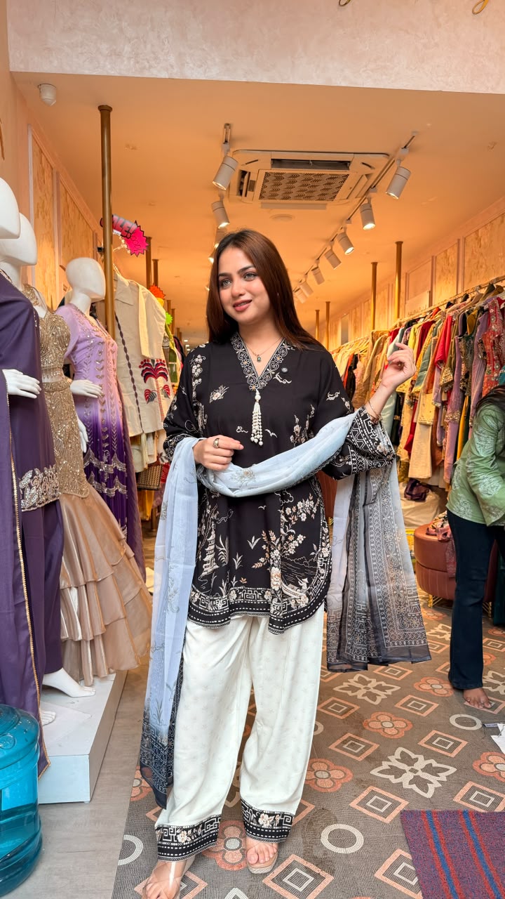 Mughal Garden Inspired Print 3-piece suit set