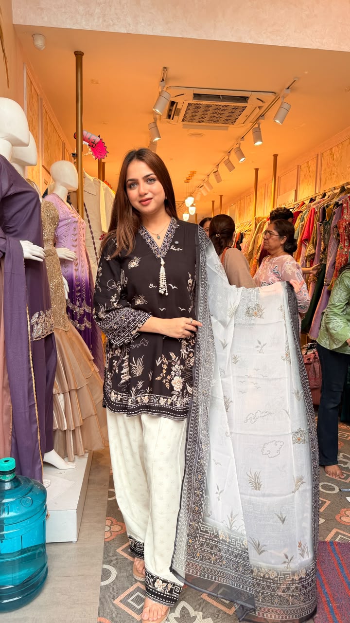 Mughal Garden Inspired Print 3-piece suit set