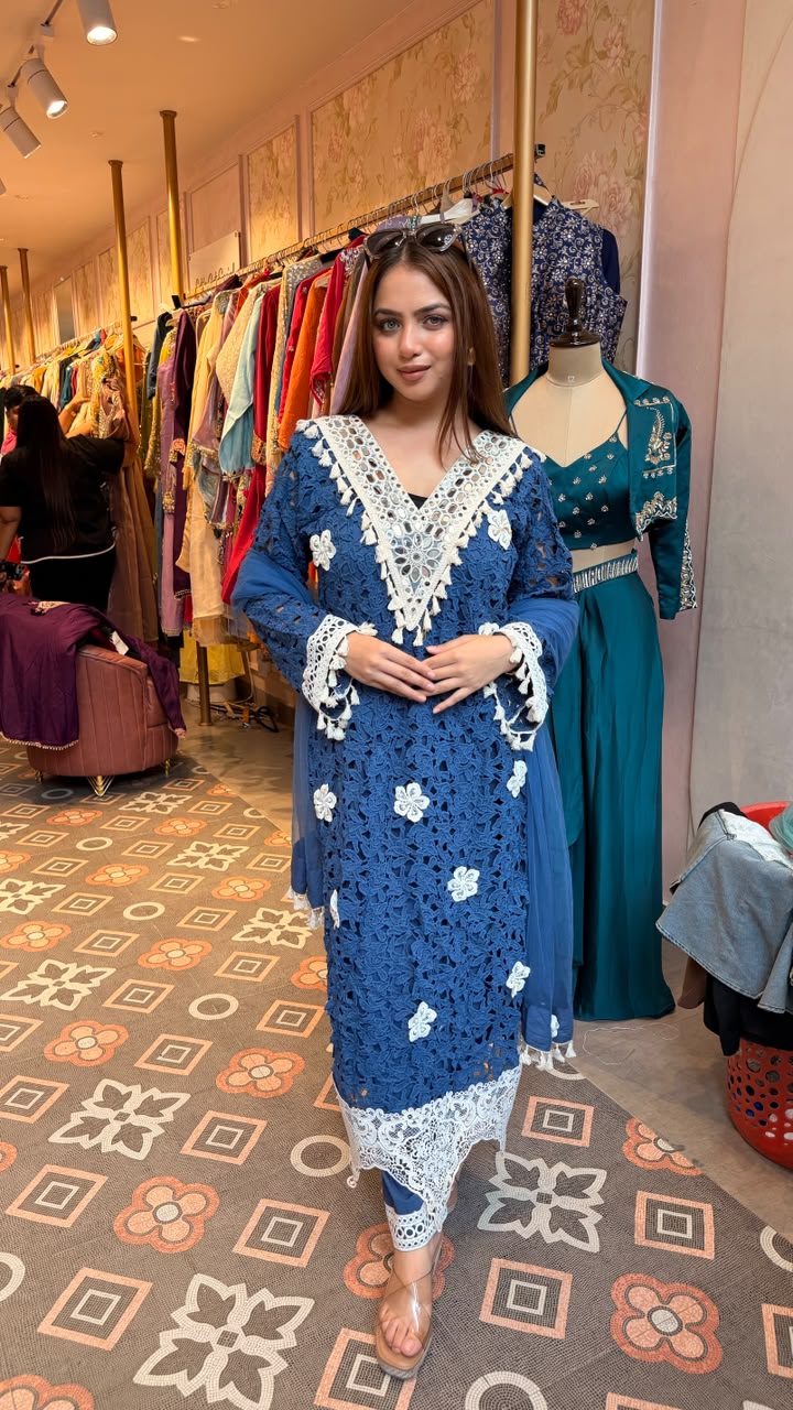 Floral Cord Pakistani Suit