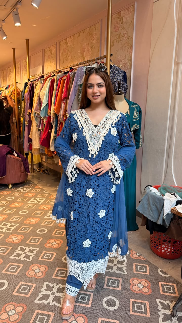 Floral Cord Pakistani Suit