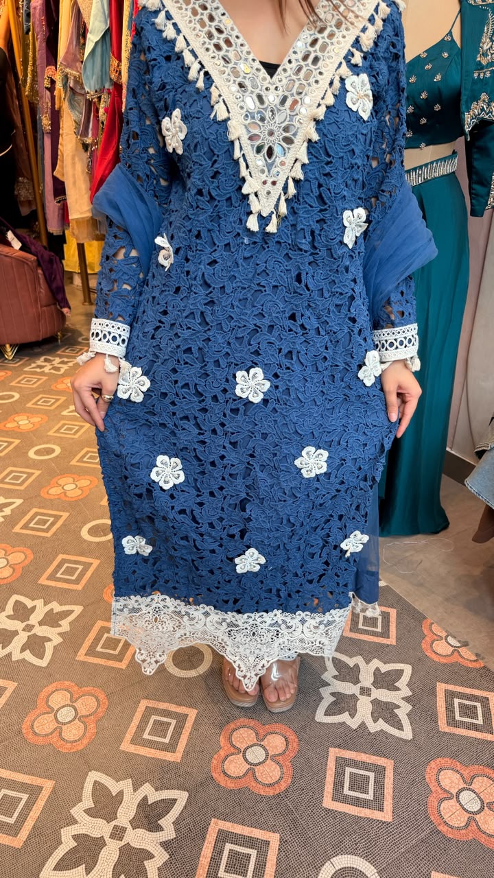 Floral Cord Pakistani Suit