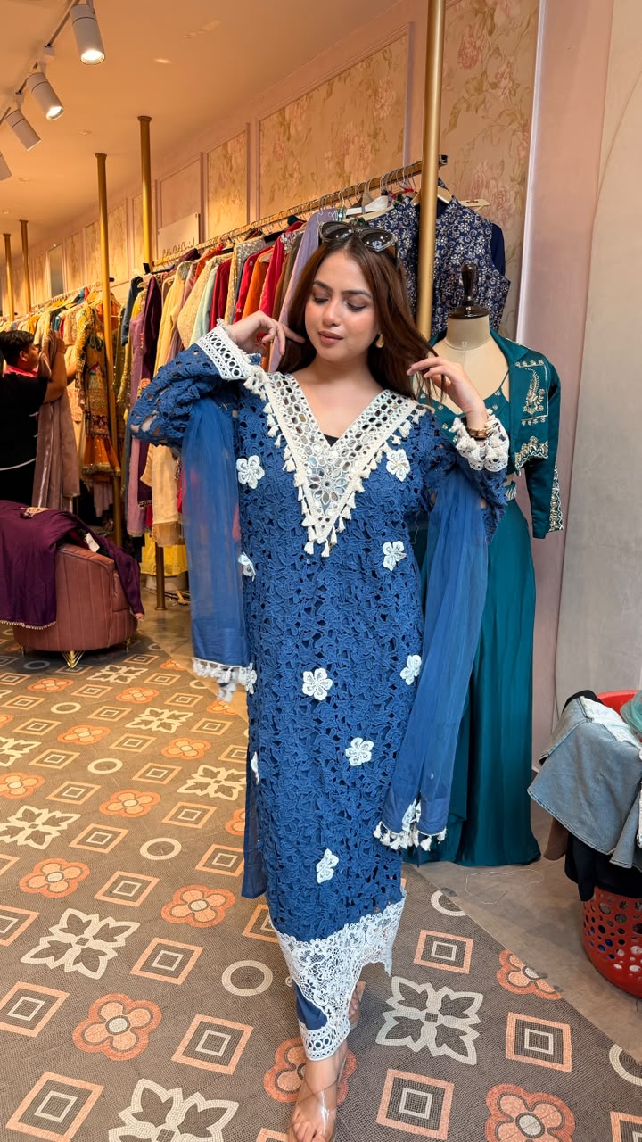 Floral Cord Pakistani Suit