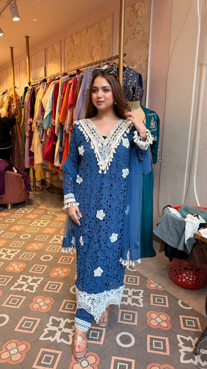 Floral Cord Pakistani Suit