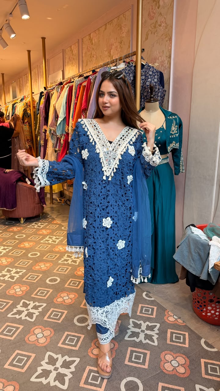 Floral Cord Pakistani Suit