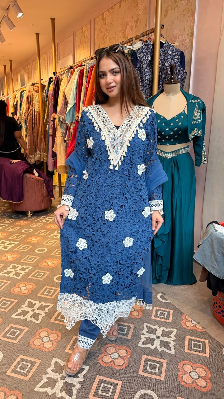 Floral Cord Pakistani Suit