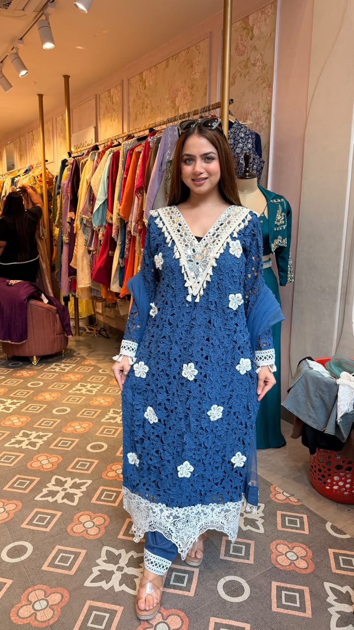 Floral Cord Pakistani Suit