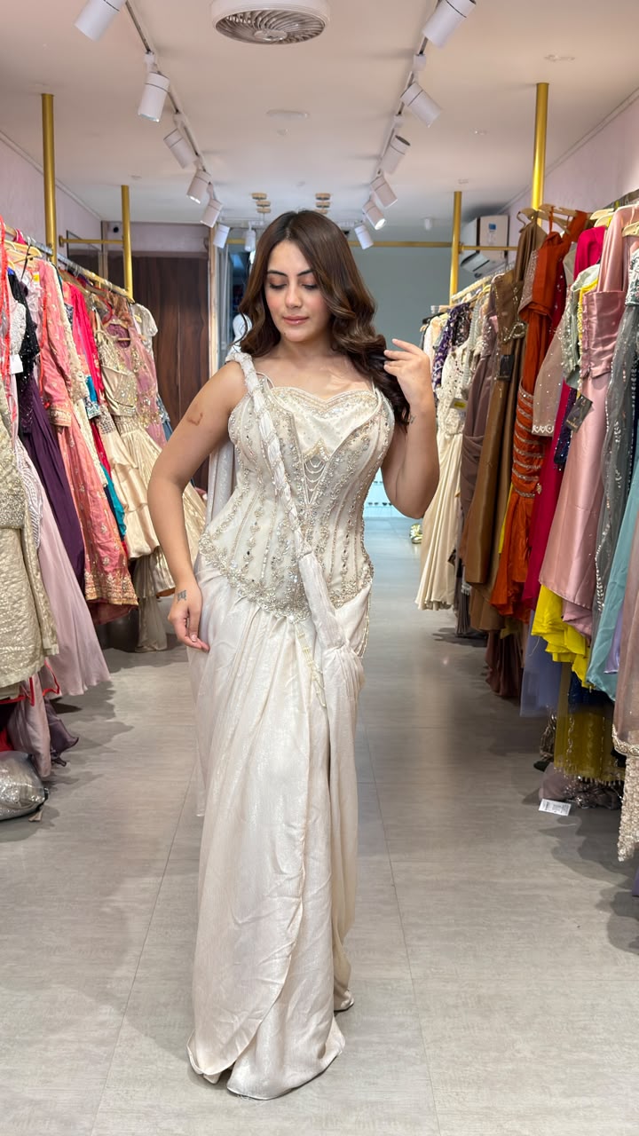 Designer Corset Drape Saree Gown