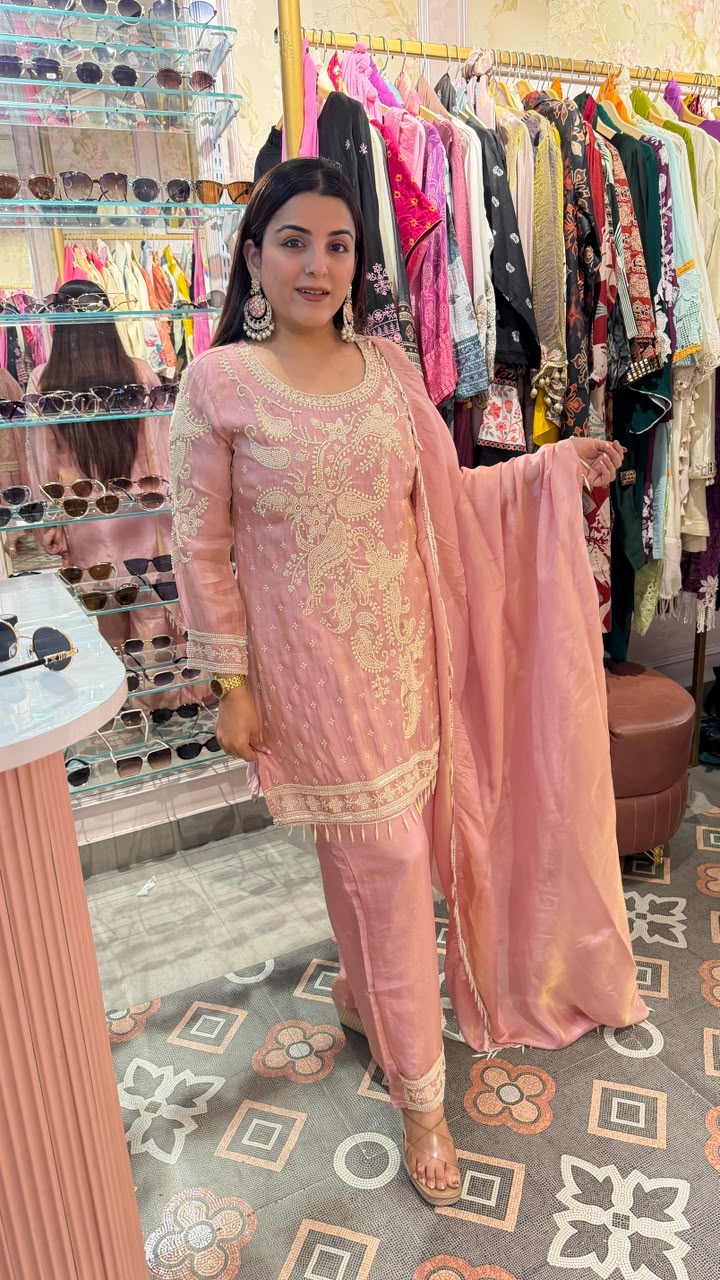 Luxury Embroidered Festive Suit Set with Dupatta